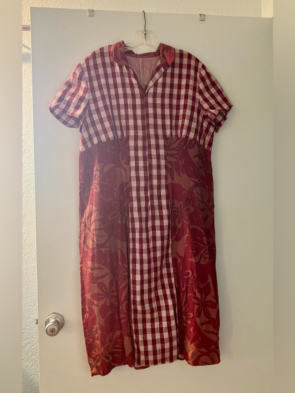 One of a Kind Handmade Palaka Dress by “Aloha Recreated”; Small Tear by Zipper